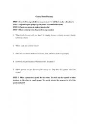 English Worksheet: Planning a charity event