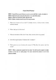 English worksheet: Planning a charity event