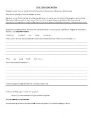 English Worksheet: Narrative Writing Practice