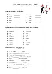 English Worksheet: A-AN-SOME-ANY-MUCH-MANY-A LOT OF-CONTAINERS