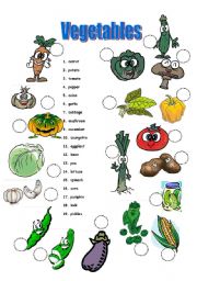 English Worksheet: Vegetable