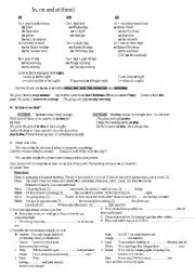 English Worksheet: prepositions of time, in/ on/ at