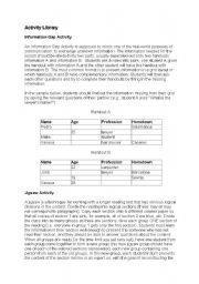 English Worksheet: Activities to use in classroom