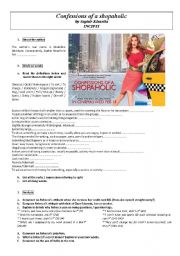 English Worksheet: Confessions of a shopaholic - incipit of the book