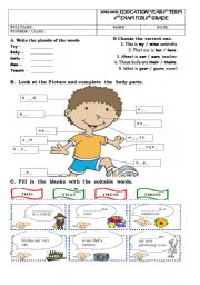 English Worksheet: 2011-2012 EDUCATION YEAR 1st TERM 2nd EXAM FOR 6th GRADE