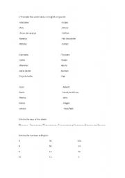 English worksheet: vocabulary