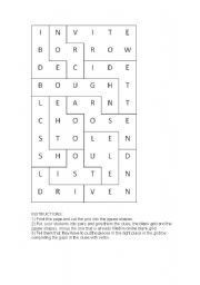 English worksheet: Jigsaw problem - past and present verbs