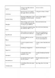 English worksheet: Literary terms - term, definition and example