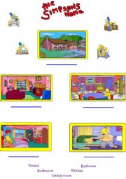 English Worksheet: The Simpsons house labeling
