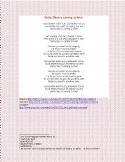 English Worksheet: Santa Claus is coming 