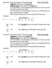 English worksheet: Math:  Rounding to the nearest 10