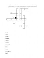 English Worksheet: CROSSWORD PUZZLE BASED ON THE POEM 