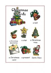 English Worksheet: Christmas words