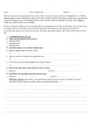 English worksheet: shopping places