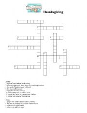 Thanksgiving Crossword Puzzle