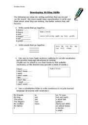 English Worksheet: writing activities