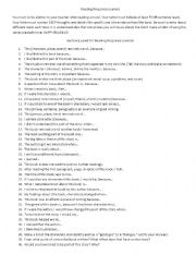 English Worksheet: Reading Response Journal Ideas