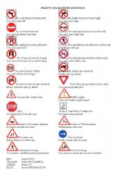 English Worksheet: Traffic (Road) Signs and Rules