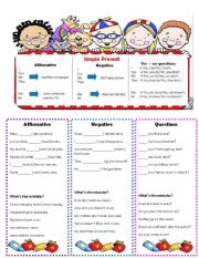 English Worksheet: Simple present