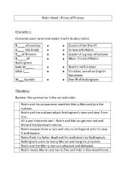 English Worksheet: Robin Hood Prince of Thieves