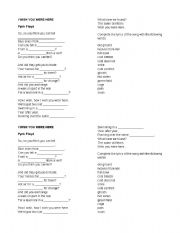 English Worksheet: I wish you were here