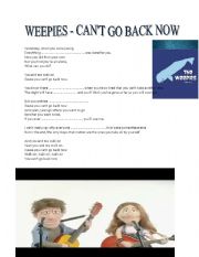 English worksheet: Listening Weepies Cant go back Now