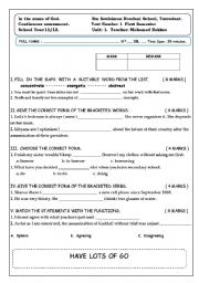 English Worksheet: a quiz for bac students in morocco1