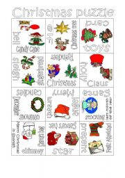 English Worksheet: Christmas puzzle