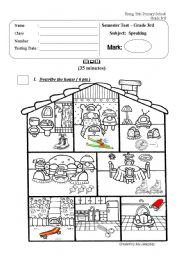 English Worksheet: Speaking Test_Semester Exam (1/4 Skills)