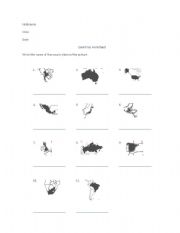 English Worksheet: Countries Practice