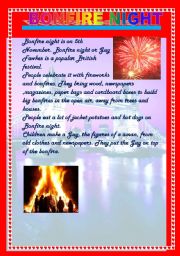 English Worksheet: Bonfire night