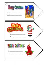 English Worksheet: Christmas gift tags
