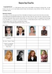 English worksheet: Everyone Says I Love You (by Woody Allen)