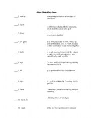 English Worksheet: Slangs and Matching