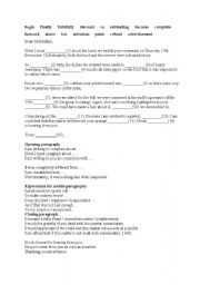 English Worksheet: Letter of Complaint