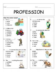 English Worksheet: Profession