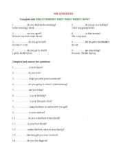 English worksheet: WH-questions