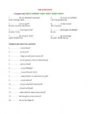 English Worksheet: WH-questions