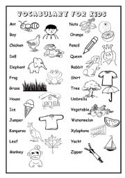 English Worksheet: ALPHABET vocabulary