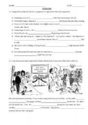 English Worksheet: comparatives & past simple and continuous!