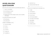 English worksheet: School Bullying Questionnaire