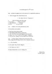 English worksheet: work sheets