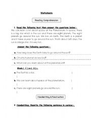 English worksheet: The planetarium