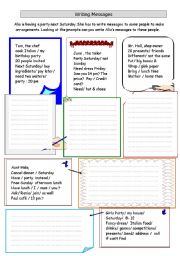 English Worksheet: Writing a message