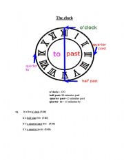 English worksheet: the clock