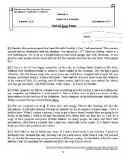 English Worksheet:   Mid-term test 1, level 4 Arts