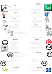 English Worksheet: numbers