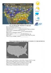 English Worksheet: Weather Forecast in the USA