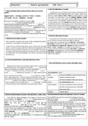 English Worksheet: Revision        First term                4th year