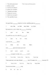 English Worksheet: Pronouns